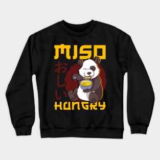 Cute Anime Panda Bear Miso Hungry Pun Kawaii Crewneck Sweatshirt
